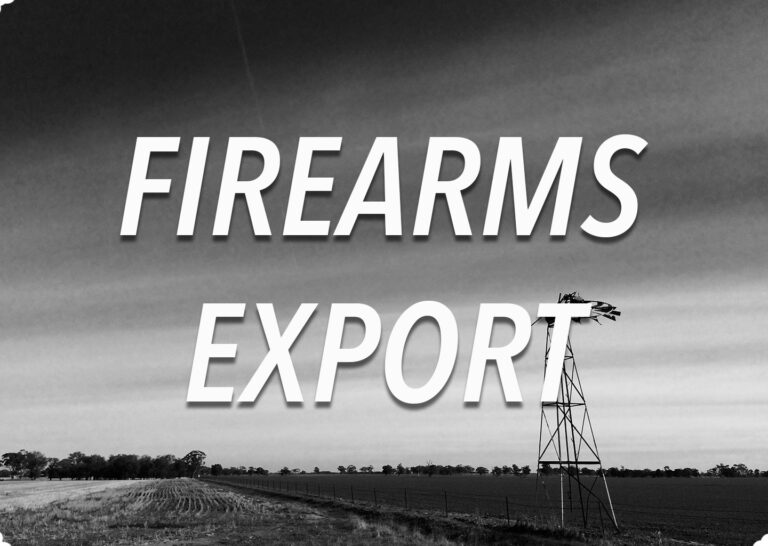 Firearms and parts export from Australia to the world